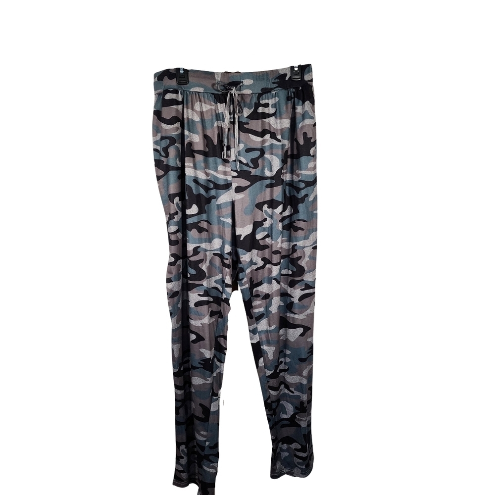 C.O.Z.Y Dusty Teal Grey and Black Camo Lounge Pants Size XXL NWOT